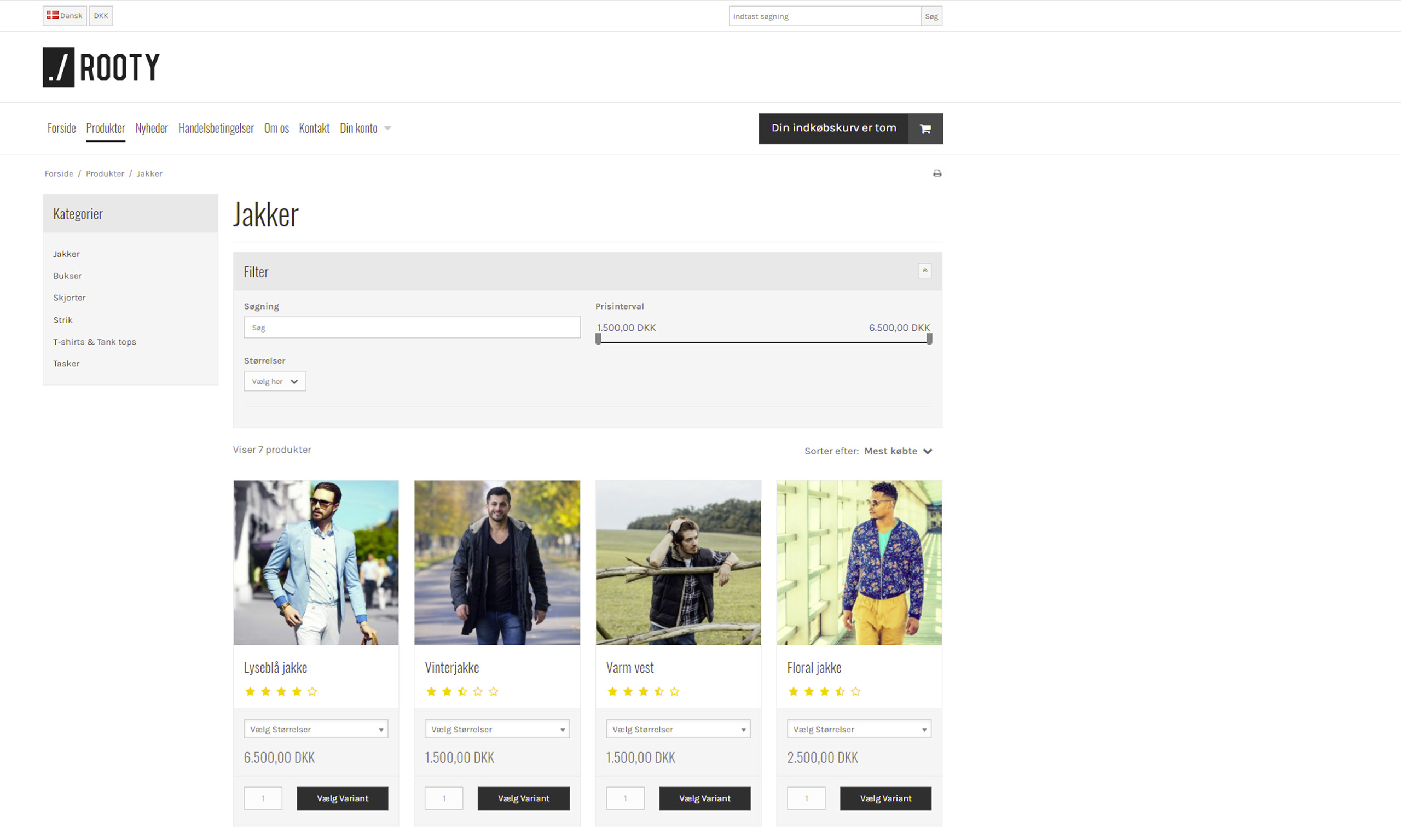Website og webshop på samme hjemmeside